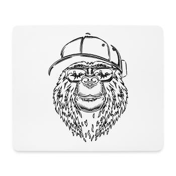 Grizzly Hipster Bär - Mousepad (Querformat) - Weiß - Vorne