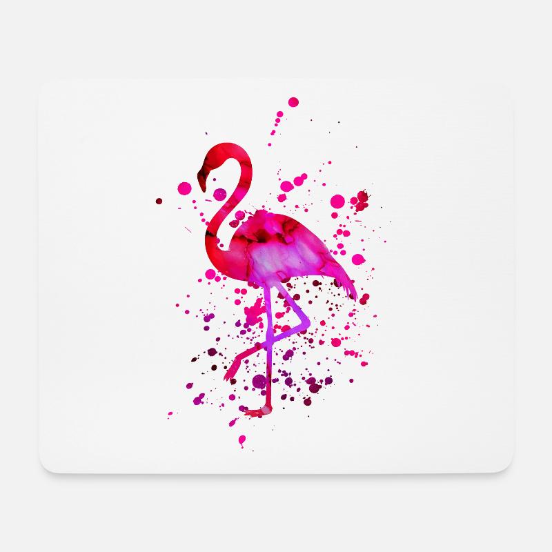 Flamingo Pink Art - Mousepad (Querformat) - Weiß