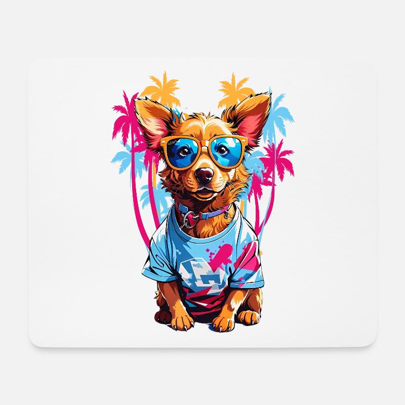 Coole Hund - Mousepad (Querformat) - Weiß