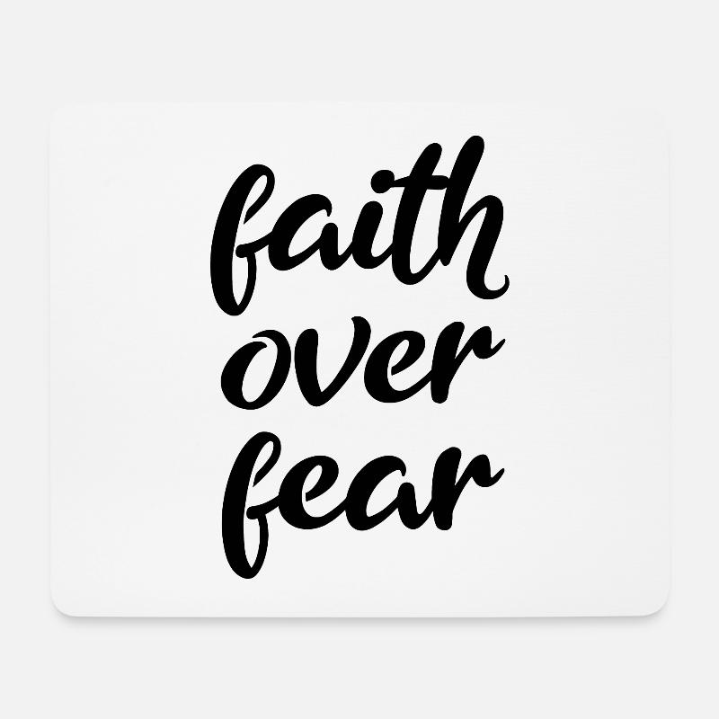 faith over fear - Mousepad (Querformat) - Weiß