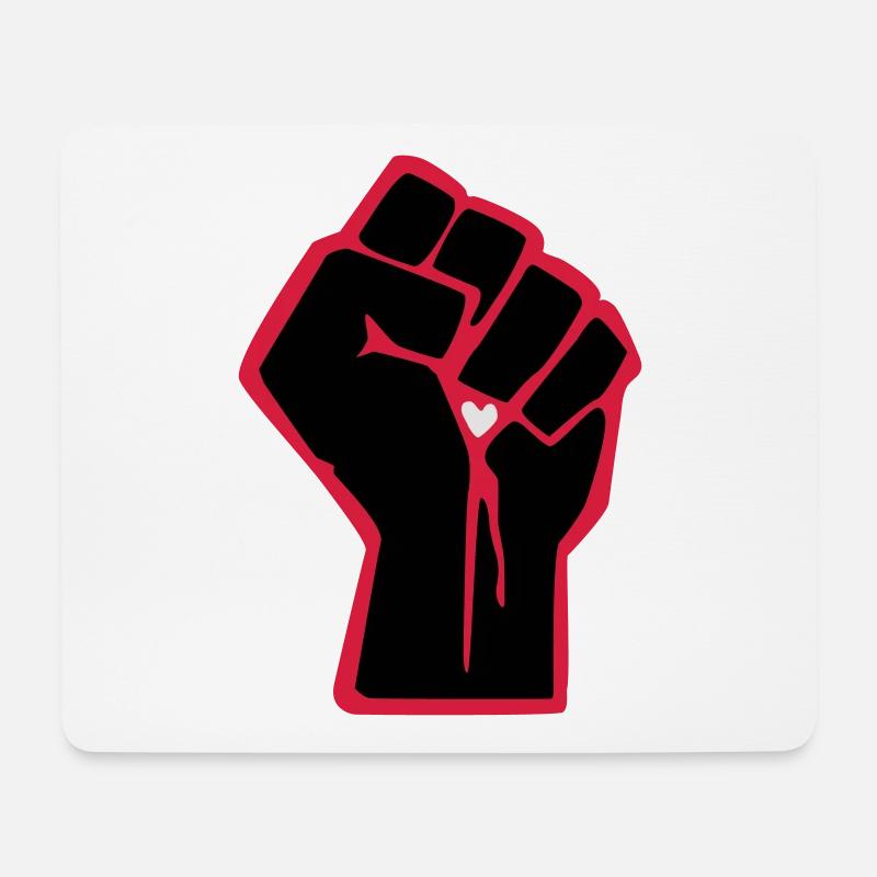 Fist avec le coeur - Tapis de souris (format paysage) - blanc