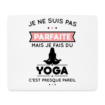 Je ne suis pas parfaite mais je fais du yoga - Tapis de souris (format paysage) - blanc - Devant