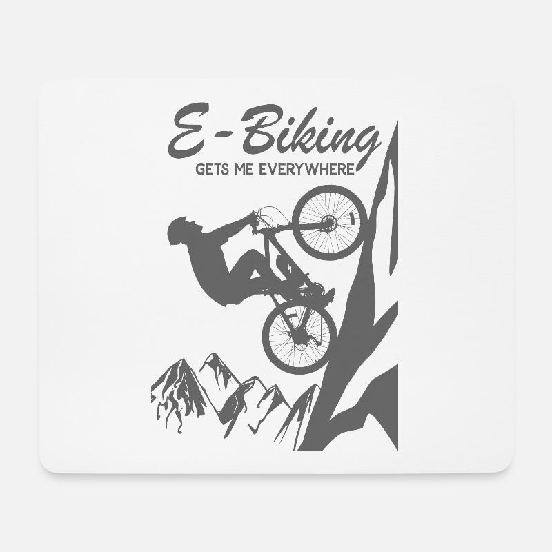 E-Bike E Bike E-Biking E Mountainbike - Mousepad (Querformat) - Weiß