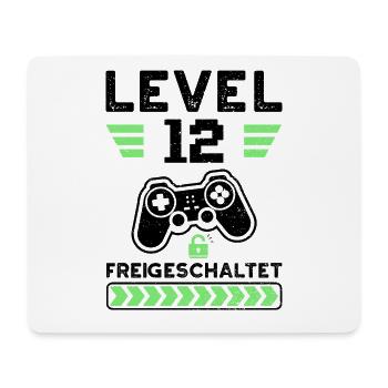 Level 12 Freigeschaltet - 12. Geburtstag - Mousepad (Querformat) - Weiß - Vorne