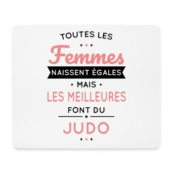 Femmes égales les meilleures font du judo - Tapis de souris (format paysage) - blanc - Devant