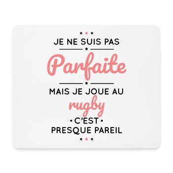 Je ne suis pas parfaite mais je joue au rugby - Tapis de souris (format paysage) - blanc - Devant