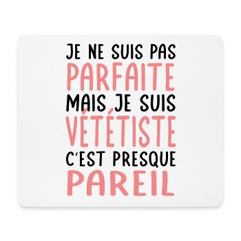 Je ne suis pas parfaite mais je suis vététiste - Tapis de souris (format paysage) - blanc - Devant