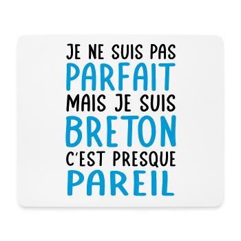 Je ne suis pas parfait mais je suis Breton - Tapis de souris (format paysage) - blanc - Devant