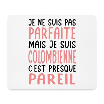 Je ne suis pas parfaite mais je suis Colombienne - Tapis de souris (format paysage) - blanc - Devant