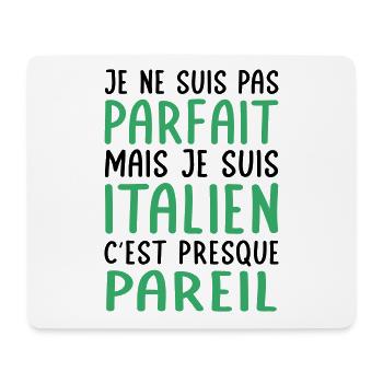 Je ne suis pas parfait mais je suis Italien - Tapis de souris (format paysage) - blanc - Devant