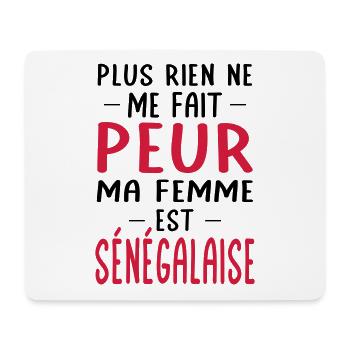 Rien ne me fait peur ma femme est Sénégalaise - Tapis de souris (format paysage) - blanc - Devant