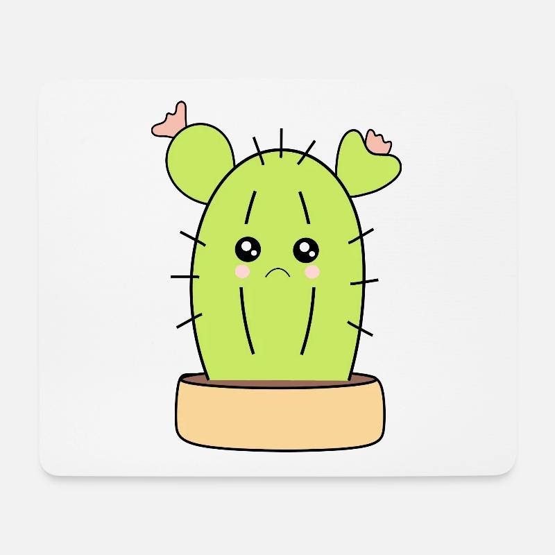 Kawaii Kaktus - Mousepad (Querformat) - Weiß