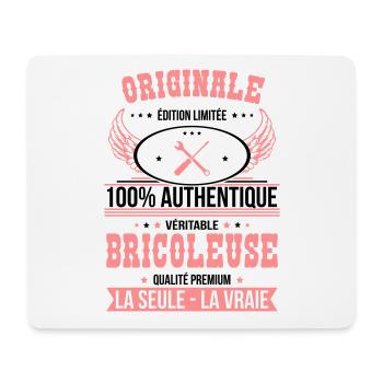 Authentique et véritable bricoleuse - Originale - Tapis de souris (format paysage) - blanc - Devant