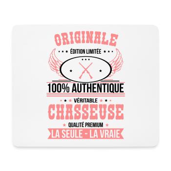 Authentique et véritable chasseuse - Originale - Tapis de souris (format paysage) - blanc - Devant