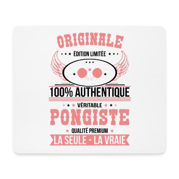 Authentique et véritable pongiste - Originale - Tapis de souris (format paysage) - blanc - Devant
