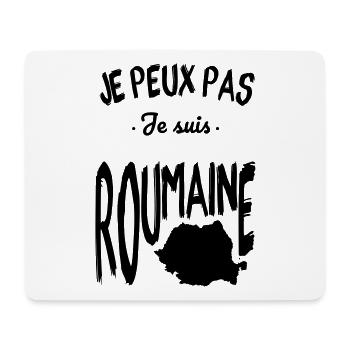 Je peux pas je suis Roumaine - Tapis de souris (format paysage) - blanc - Devant