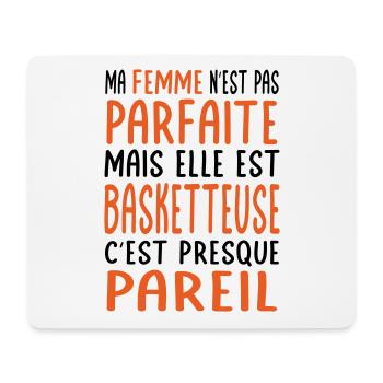 Meine Frau nicht perfekt, aber sie ist eine Basketballspielerin - Mousepad (Querformat) - Weiß - Vorne