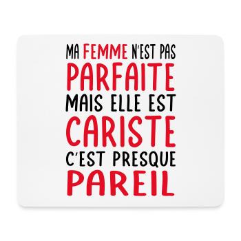 My wife is not perfect but she is a forklift driver - Mouse Pad (horizontal) - white - Front