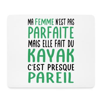 My wife not perfect but she kayaks - Mouse Pad (horizontal) - white - Front