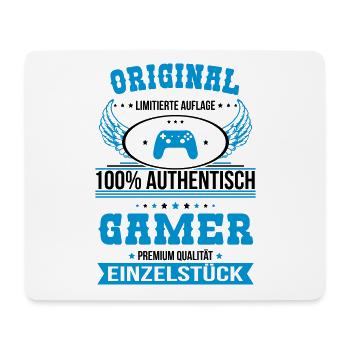 Gamer - Pièce originale unique 100% authentique - Tapis de souris (format paysage) - blanc - Devant