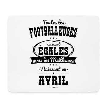 Footballeuses égales meilleures naissent en Avril - Tapis de souris (format paysage) - blanc - Devant