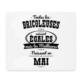 Bricoleuses égales meilleures naissent en Mai - Tapis de souris (format paysage) - blanc - Devant