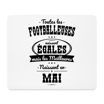Footballeuses égales meilleures naissent en Mai - Tapis de souris (format paysage) - blanc - Devant