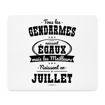 Gendarmes égaux meilleurs naissent en Juillet - Tapis de souris (format paysage) - blanc - Devant