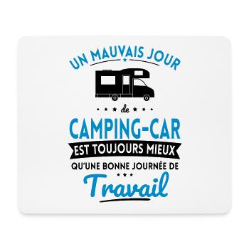 Mauvais jour camping-car mieux que journée travail - Tapis de souris (format paysage) - blanc - Devant