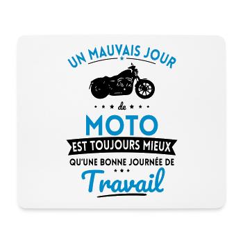 Mauvais jour de moto mieux que journée travail - Tapis de souris (format paysage) - blanc - Devant