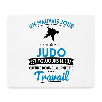 Mauvais jour de judo mieux que journée travail - Tapis de souris (format paysage) - blanc - Devant