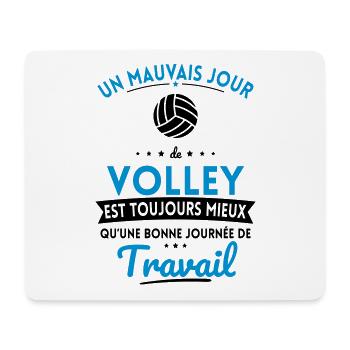 Mauvais jour de volley mieux que journée travail - Tapis de souris (format paysage) - blanc - Devant