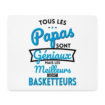 Papas géniaux mais les meilleurs sont Basketteurs - Tapis de souris (format paysage) - blanc - Devant