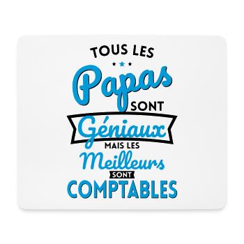 Papas géniaux mais les meilleurs sont Comptables - Tapis de souris (format paysage) - blanc - Devant