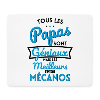 Papas sont géniaux mais les meilleurs sont Mécanos - Tapis de souris (format paysage) - blanc - Devant