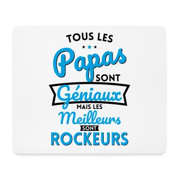 Papas géniaux mais les meilleurs sont Rockeurs - Tapis de souris (format paysage) - blanc - Devant