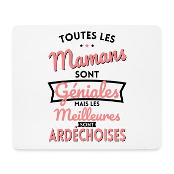 Mamans géniales les meilleures sont Ardéchoises - Tapis de souris (format paysage) - blanc - Devant
