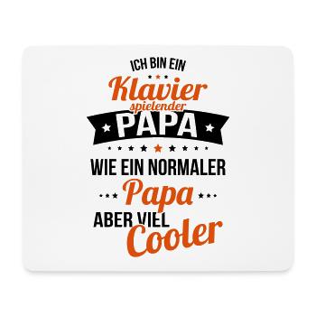 Klavierspielender Papa wie normaler Papa cooler - Mousepad (Querformat) - Weiß - Vorne