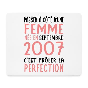 18th birthday - born in September 2007 - Mouse Pad (horizontal) - white - Front