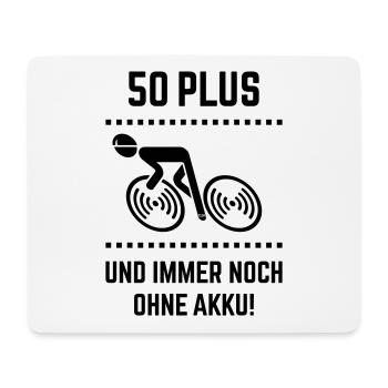 50 Plus – Immer Noch Ohne Akku! Fahrrad Rennrad B - Mousepad (Querformat) - Weiß - Vorne