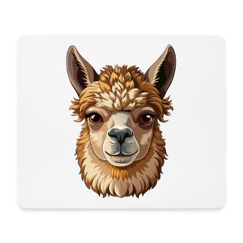 Alpaca Head - Mousepad (Querformat) - Weiß - Vorne