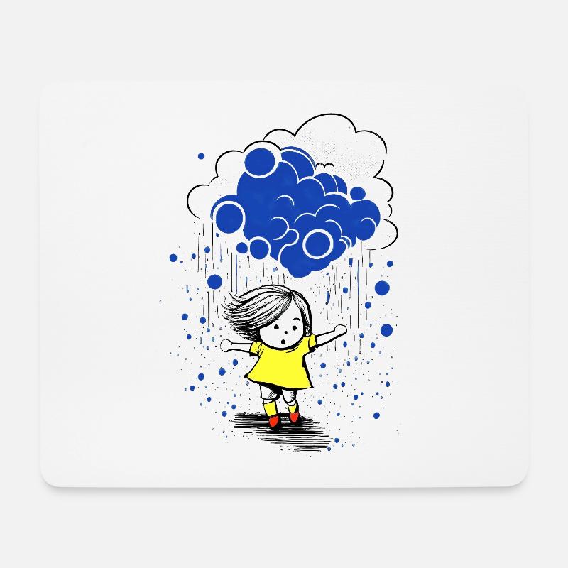 Kleines Mädchen im Regen MBP - Mousepad (Querformat) - Weiß