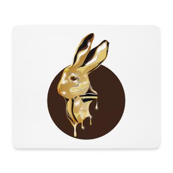 gold-colored rabbit head in high-gloss look - Mouse Pad (horizontal) - white - Front