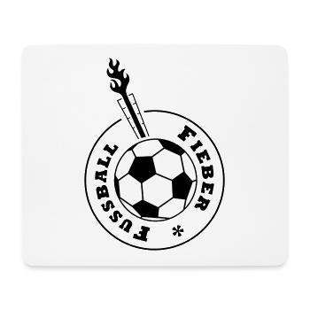 Fussball-Fieber (schwarz-weißer Ball) - Mousepad (Querformat) - Weiß - Vorne