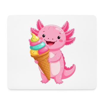 Axolotl Rose Comic avec Cône d’École – Art de la Rentrée - Tapis de souris (format paysage) - blanc - Devant