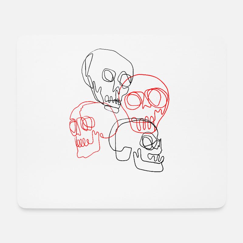 Schädel - Mousepad (Querformat) - Weiß