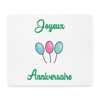 JOYEUX ANNIVERSAIRE - Tapis de souris (format paysage) - blanc - Devant
