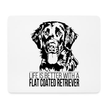 FLAT COATED RETRIEVER life is better Hund Wilsigns - Mouse Pad (horizontal) - white - Front