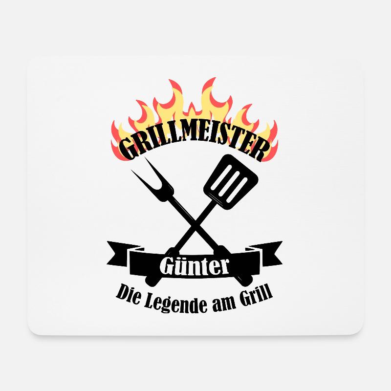 Grillmeister Günter lustiger Spruch Vorname - Mousepad (Querformat) - Weiß