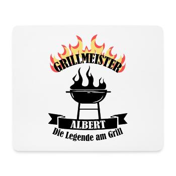 Grillmeister Albert lustiger Spruch Vorname - Mousepad (Querformat) - Weiß - Vorne